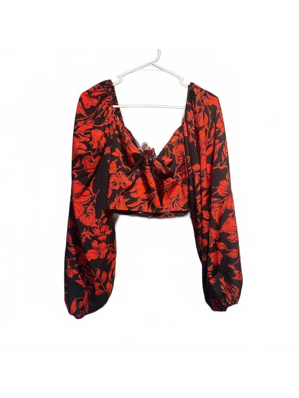 Abercrombie & Fitch Red Floral Blouse